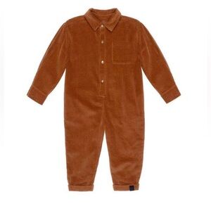 NWT Maisonette OMAMIMINI Kids Corduroy Mechanic Jumpsuit in Rust, Size 4T